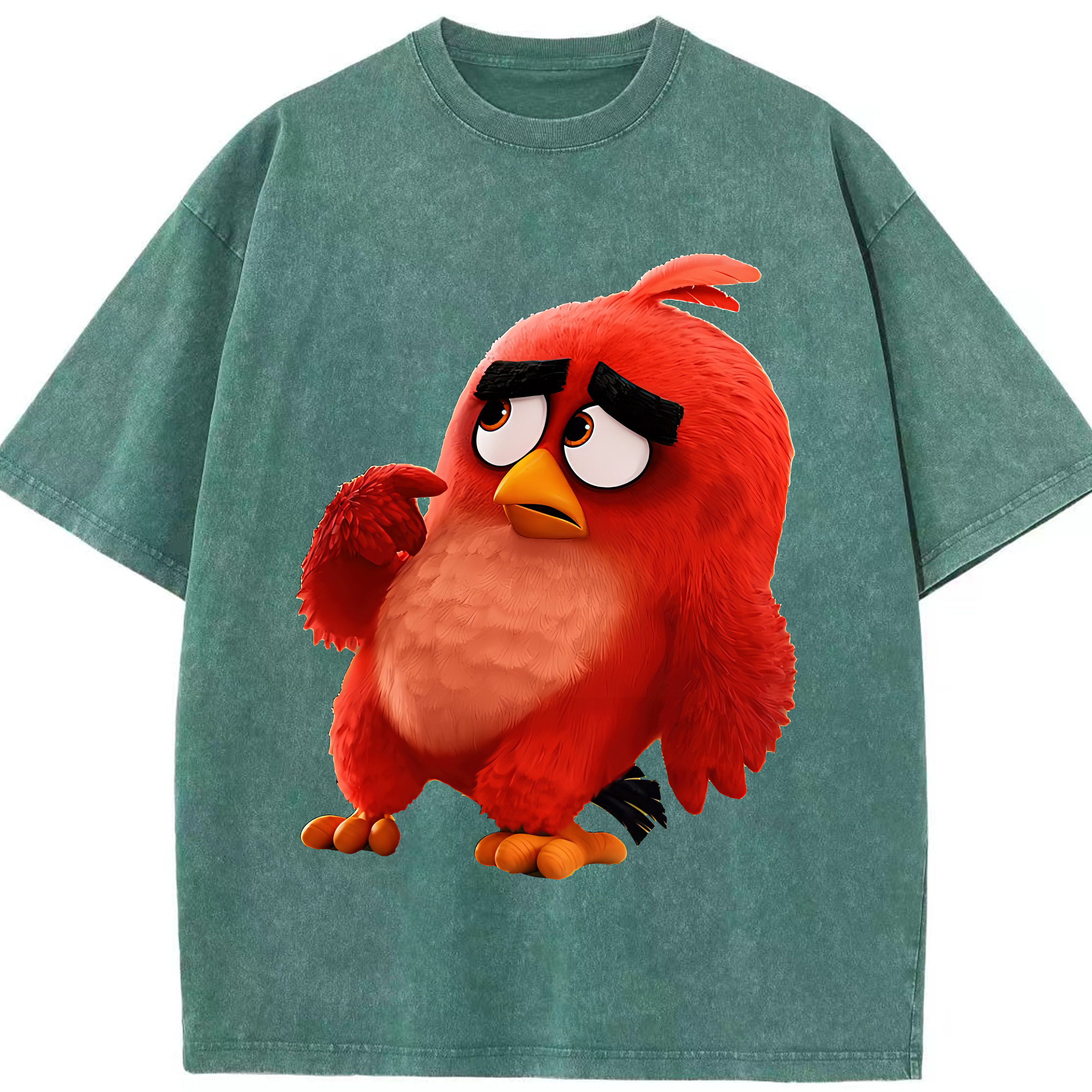 （画像用） Angry Birds アングリーバード 綿100% ヴィンテージ風 半袖Tシャツ（フロントプリント）